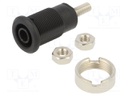 Socket; 4mm banana; 32A; black; nickel plated; Overall len: 33mm