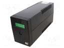 Power supply: UPS; 298x101x142mm; 480W; 800VA; 4.9kg; 9mAh; 50÷60Hz