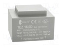 Transformer: encapsulated; 16VA; 230VAC; 15V; 15V; 533.3mA; 533.3mA