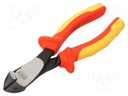 Pliers; side,cutting,insulated; 180mm; Chrom-vanadium steel