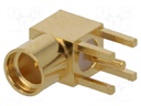 Socket; MMCX; female; angled 90°; THT; gold-plated; 50Ω; 0÷6E-09GHz