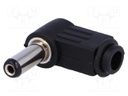 Plug; DC supply; female; 5,5/2,1mm; 5.5mm; 2.1mm; for cable; 14mm