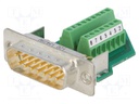 D-Sub; PIN: 15; plug; Variosub; male; screw terminal; for cable