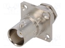 Socket; BNC; female; straight; 50Ω; RG58; clamp; for panel mounting
