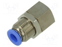 Push-in fitting; bulkhead,straight; -0.95÷15bar; Thread: Rc 1/4"