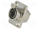 Socket; XLR mini; female; PIN: 4; soldering; Cutout: Ø15mm