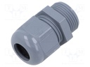 Cable gland; without nut; PG13,5; IP68; Mat: polyamide; grey
