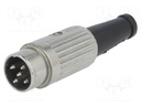 Plug; DIN; male; PIN: 5; Layout: 360°; straight; for cable; soldering