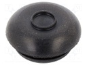 Grommet; with bulkhead; Ømount.hole: 9mm; Øhole: 2mm; EPDM; black