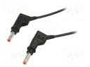Test lead; 19A; banana plug 4mm,both sides; Len: 2m; black