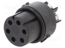 Connector: circular; female; PIN: 6; 3A; 250V; 1mm2