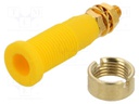 Connector: 2mm banana; socket; 10A; 1kV; 31mm; yellow; M3,screw