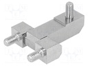 Hinge; Width: 45mm; zinc-plated steel; H: 37mm; Ext.thread: M6
