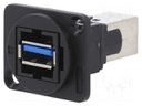 Coupler; USB A socket,USB B socket; FT; USB 3.0; plastic; 19x24mm