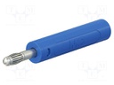 Connector: 4mm banana; plug; 32A; 30VAC; 60VDC; blue; non-insulated