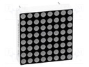 Display: LED; matrix; 8x8; red; 10.2mcd; anode; 20x20mm