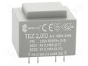 Transformer: encapsulated; 2VA; 230VAC; 6V; 6V; 166.6mA; 166.6mA