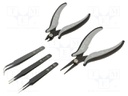 Kit: tweezers; universal; ESD; 5pcs.