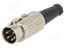 Plug; DIN; male; PIN: 5; Layout: 240°; straight; for cable; soldering