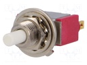 Switch: push-button; Pos: 2; SPDT; 1A/120VAC; 1A/28VDC; white