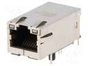 Socket; RJ45; PIN: 8; shielded,with LED; Layout: 8p8c; THT; angled
