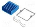 Heatsink: extruded; grilled; blue; L: 32.5mm; W: 32.5mm; H: 12.5mm