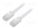 Patch cord; U/UTP; 6; stranded; Cu; PVC; white; Len: 1.5m; 32AWG