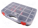 Container: compartment box; 390x290x60mm; black; polypropylene