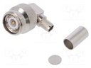 Plug; TNC; male; angled 90°; 50Ω; soldering,crimped; for cable