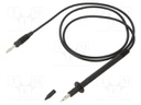 Test lead; 60VDC; 30VAC; 16A; probe tip,banana plug 4mm; Len: 1m