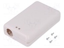 Accessories: enclosure; 100x62x25mm; Colour: white; Mat: ABS