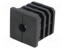Plugs; for feet fastening,for profiles; Body: black; H: 37mm