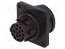 Connector: circular; socket; PIN: 18; male; w/o contacts