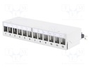 Patch panel; Keystone; grey; Number of ports: 12; Height: 1U