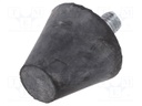 Vibroisolation foot; Ø: 20mm; Shore hardness: 40±5; 358N; 84N/mm