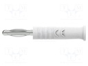 Connector: 4mm banana; plug; 10A; 30VAC; 60VDC; white; 18.1mm
