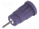 Connector: 4mm banana; socket; 36A; violet; nickel plated; 35mm