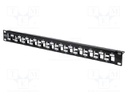 Patch panel; Keystone; black; Number of ports: 24; 19"; rack 19"