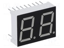 Display: LED; 7-segment; 14.22mm; 0.56"; No.char: 2; red; 11.2mcd