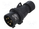Connector: AC supply 3-phase; plug; male; straight; for cable