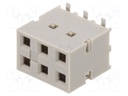 Socket; wire-board; female; DUBOX; 2.54mm; PIN: 6; SMT; gold-plated