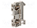 Splice terminal: rail; 0.08÷4mm2; ways: 1; terminals: 2; grey; TS35