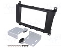 Radio mounting frame; Mercedes; 2 DIN; black