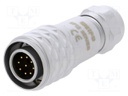 Plug; male; SF12; PIN: 9; IP67; 4÷6.5mm; 3A; soldering; for cable