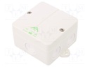 Enclosure: junction box; X: 80mm; Y: 80mm; Z: 52mm; polystyrene; IP65