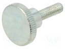 Knob; Ø: 12mm; Ext.thread: M3; 10mm; H: 7.5mm; steel; knurled