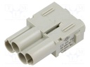 Heavy Duty Connector, MIXO Series, Insert, 4 Contacts, Plug, Crimp Pin - Contacts Not Supplied