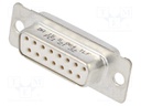 D Sub Connector, DB15, Standard, Receptacle, FCI D Series, 15 Contacts, DA, Solder Cup