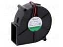 Fan: DC; blower; 12VDC; 75x75x30mm; 18.35m3/h; 32.9dBA; 2400rpm