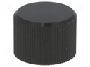Knob; without pointer; aluminium; Shaft d: 6mm; Ø20x14mm; black